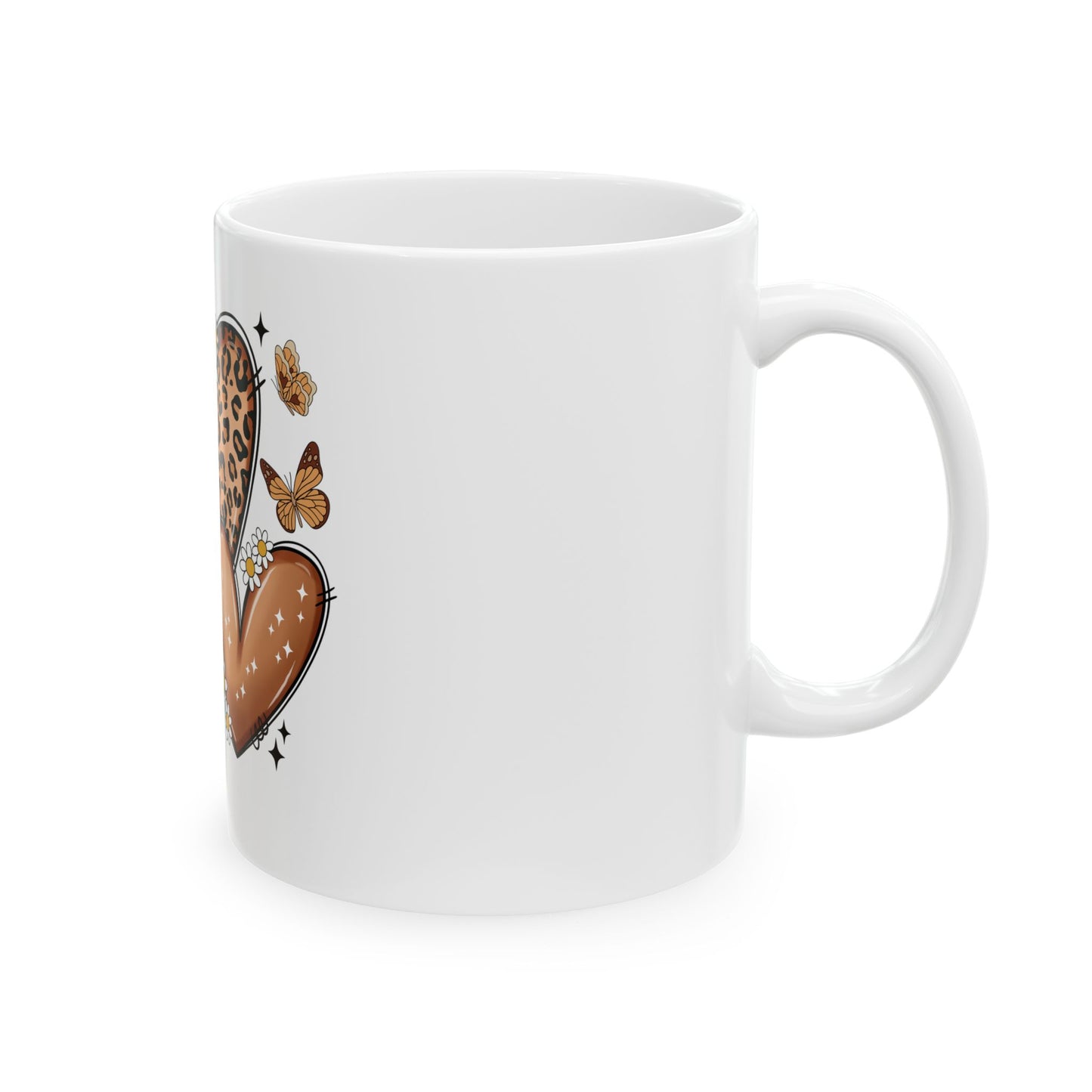 Leopard Print Heart Ceramic Mug - Perfect for Animal Lovers and Trendsetters