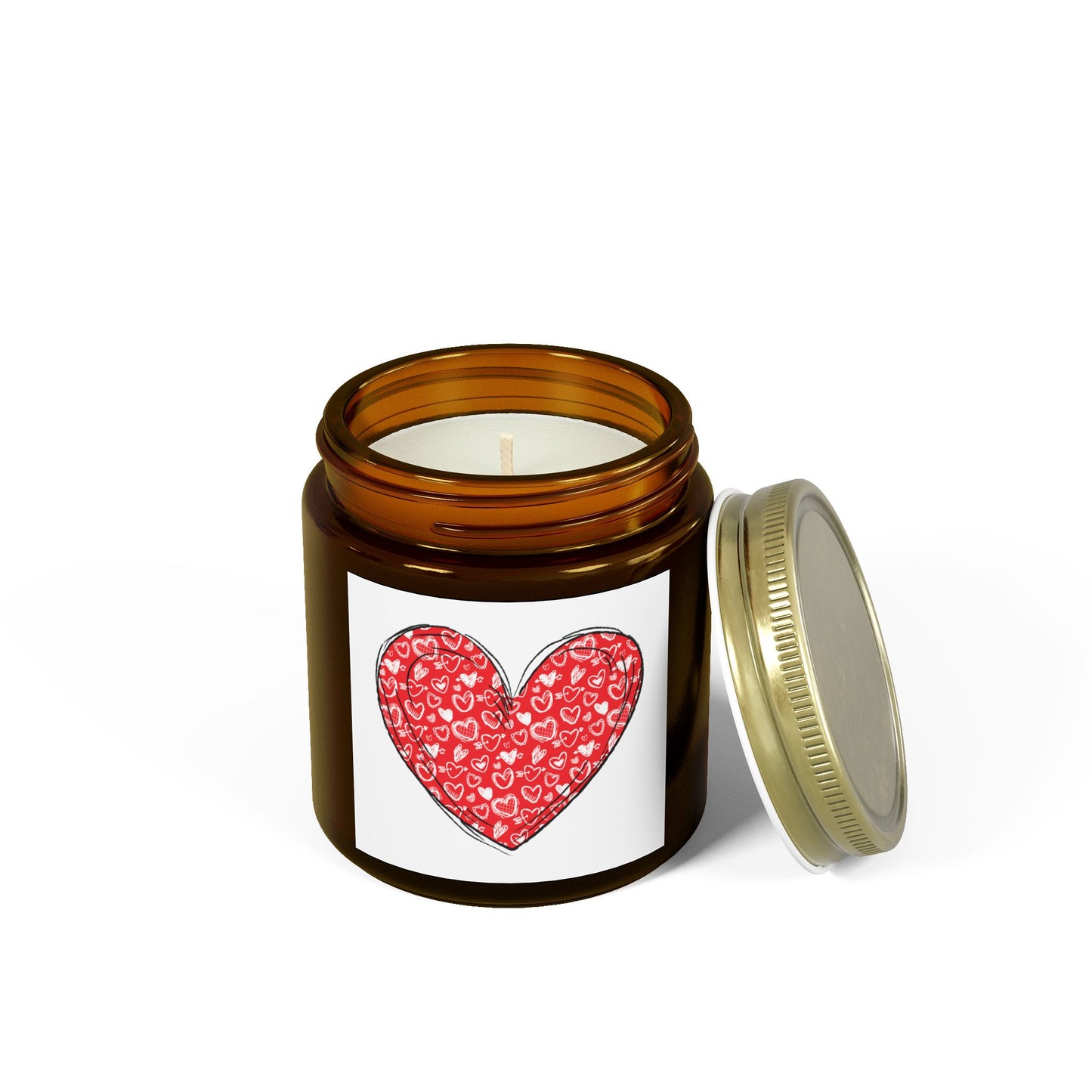 Heart Design Scented Candle - Coconut Apricot Wax (4oz & 9oz) - Perfect for Valentine's Day & Cozy Home Decor