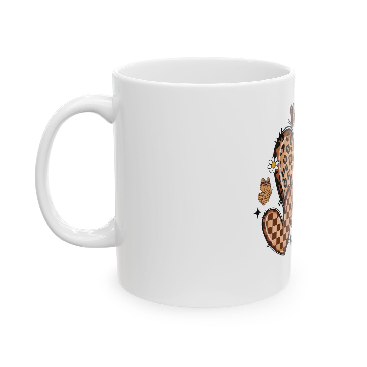 Leopard Print Heart Ceramic Mug - Perfect for Animal Lovers and Trendsetters