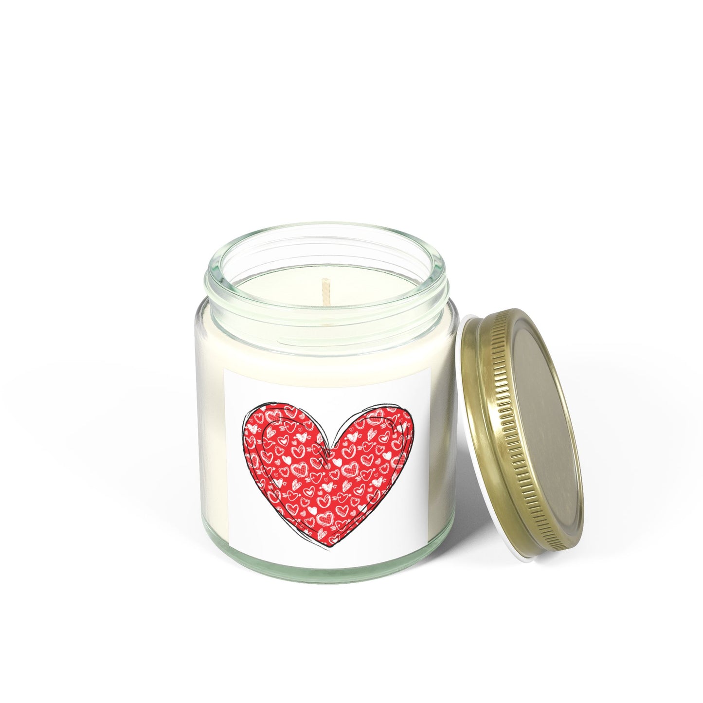 Heart Design Scented Candle - Coconut Apricot Wax (4oz & 9oz) - Perfect for Valentine's Day & Cozy Home Decor