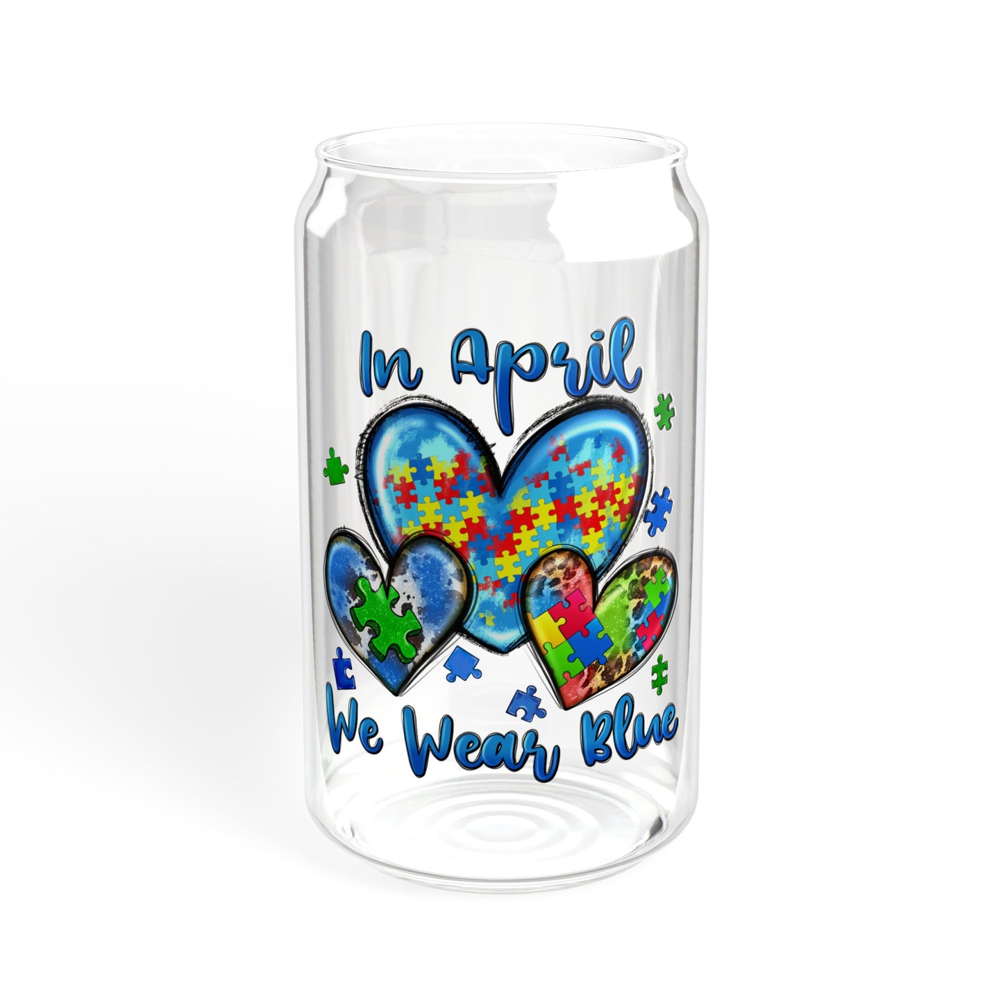 In April We Wear Blue Glass, 16oz