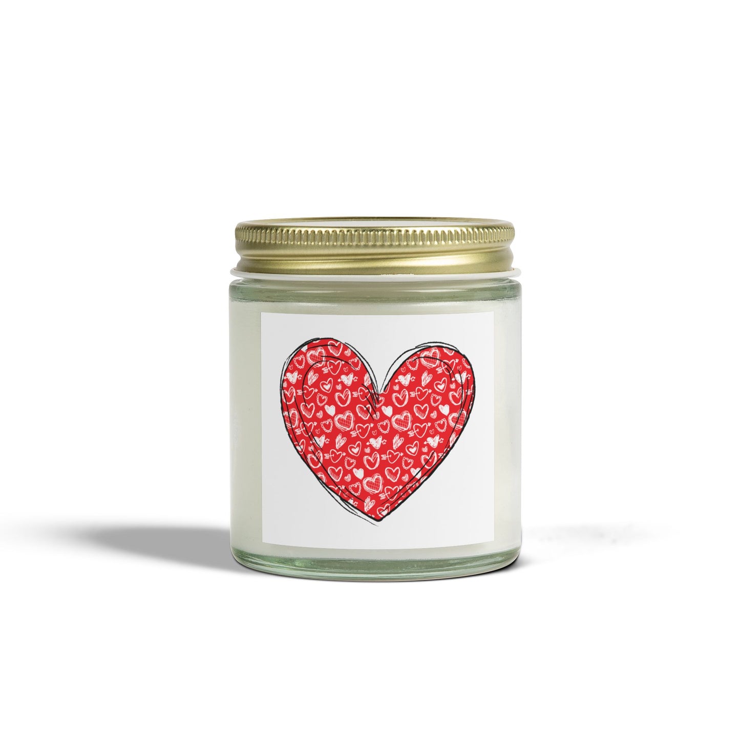 Heart Design Scented Candle - Coconut Apricot Wax (4oz & 9oz) - Perfect for Valentine's Day & Cozy Home Decor